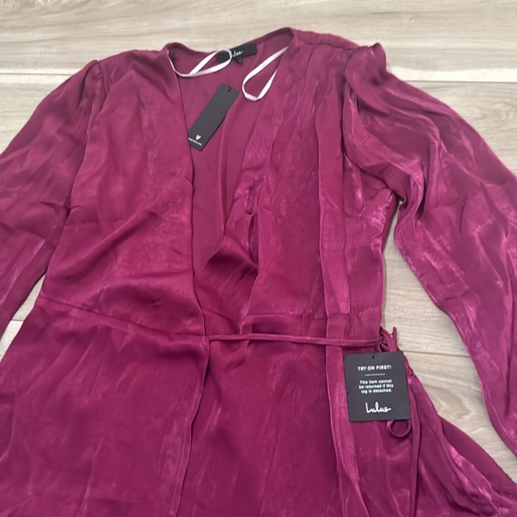 Lulus Satin Warp dress Purple Magneta Size XL - Picture 2 of 13